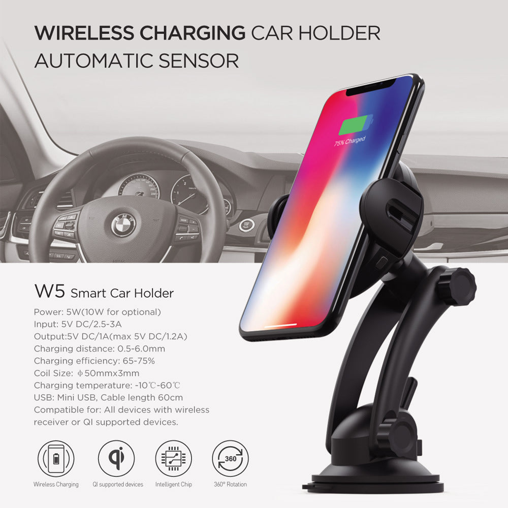 Car Phone Holder and Wireless Charger From Shloob
